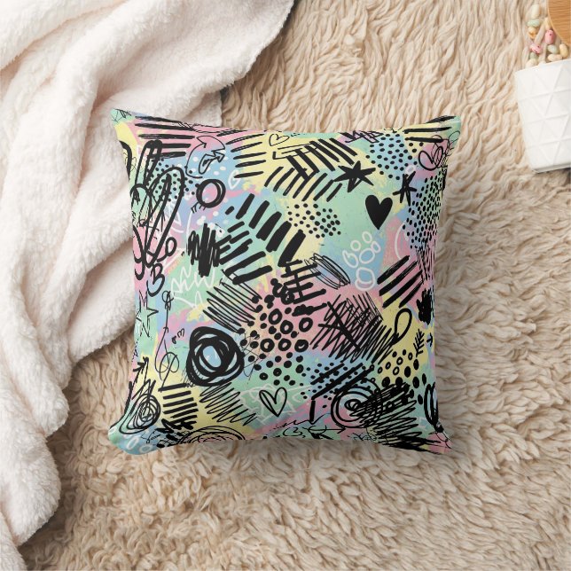 Colourful Urban Graffiti Pattern (9) Cushion (Blanket)