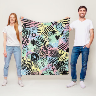 Colourful Urban Graffiti Pattern (9) Fleece Blanket