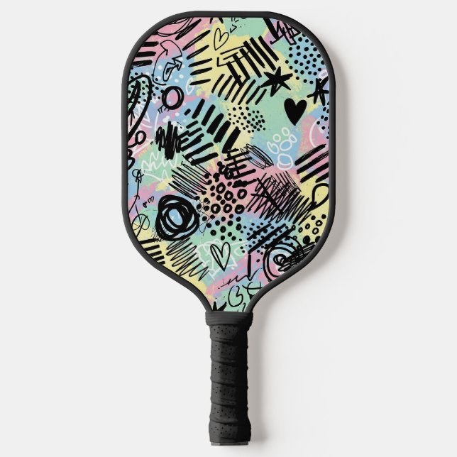 Colourful Urban Graffiti Pattern (9) Pickleball Paddle (Front)