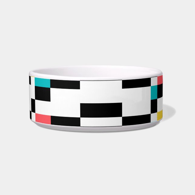 Colourful, urban, modern, trendy geometric pattern bowl (Front)