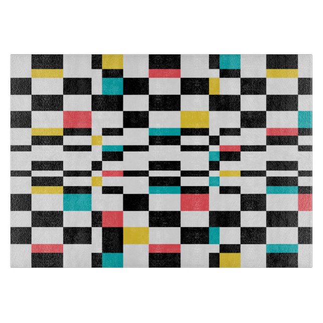 Colourful, urban, modern, trendy geometric pattern cutting board (Front)