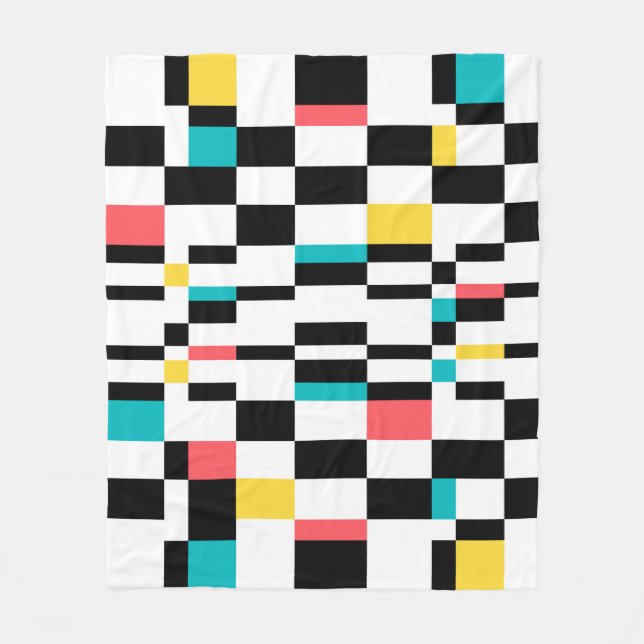Colourful, urban, modern, trendy geometric pattern fleece blanket (Front)