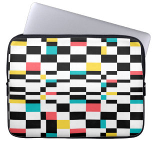 Colourful, urban, modern, trendy geometric pattern laptop sleeve