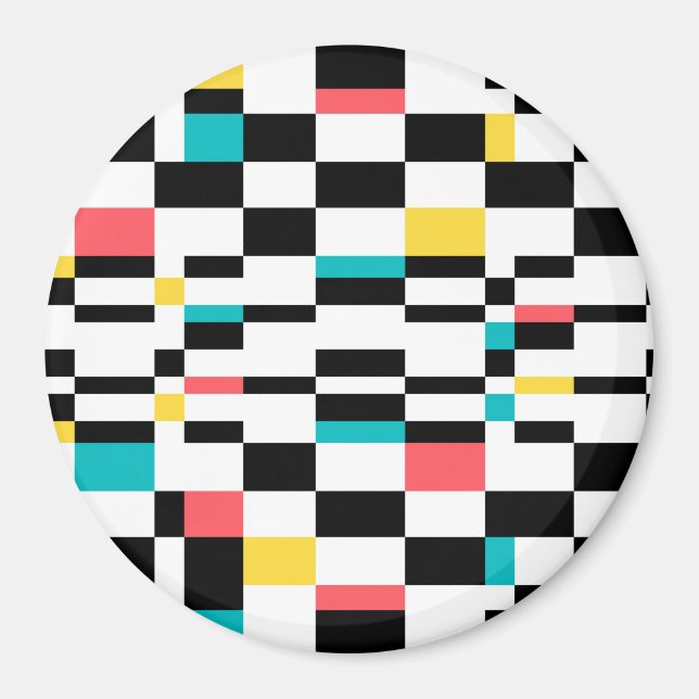 Colourful, urban, modern, trendy geometric pattern magnet (Front)