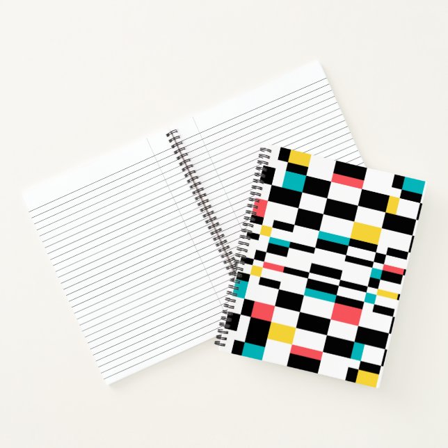 Colourful, urban, modern, trendy geometric pattern notebook (Inside)