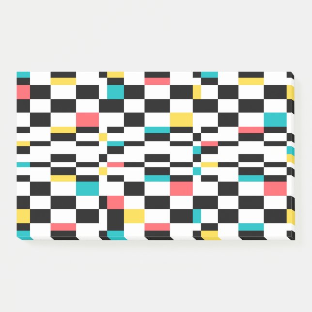 Colourful, urban, modern, trendy geometric pattern post-it notes (Front)