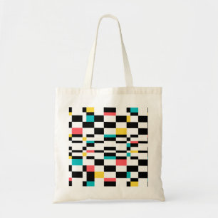Colourful, urban, modern, trendy geometric pattern tote bag