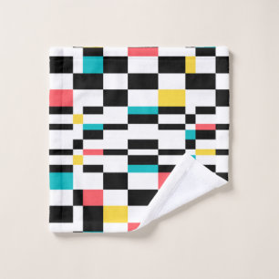 Colourful, urban, modern, trendy geometric pattern wash cloth