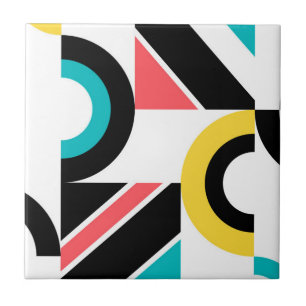 Colourful, urban, trendy, modern geometric art ceramic tile