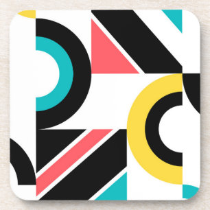 Colourful, urban, trendy, modern geometric art coaster