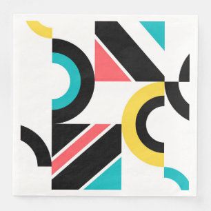 Colourful, urban, trendy, modern geometric art napkin