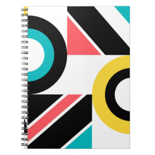 Colourful, urban, trendy, modern geometric art notebook
