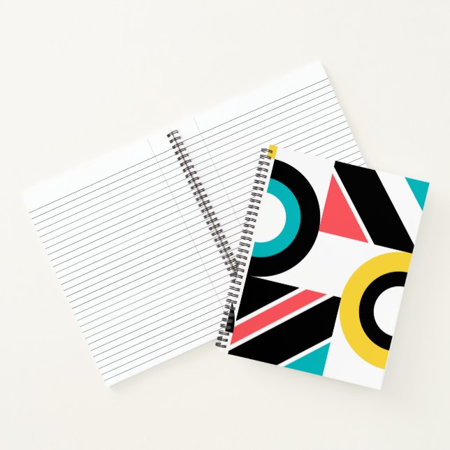 Colourful, urban, trendy, modern geometric art notebook (Inside)