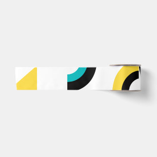 Colourful, urban, trendy, modern geometric art satin ribbon