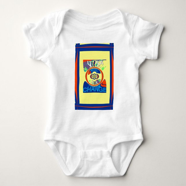 Colourful USA Change: A Festive Design Art Print Baby Bodysuit (Front)