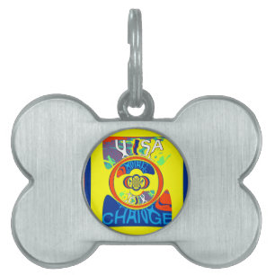 Colourful USA Change: A Festive Design Art Print Pet Name Tag