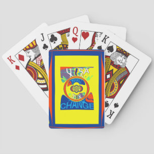 Colourful USA Change: A Festive Design Playing Cards