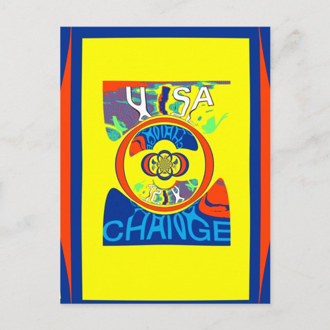 Colourful USA Change: A Festive Design Postcard (Front)