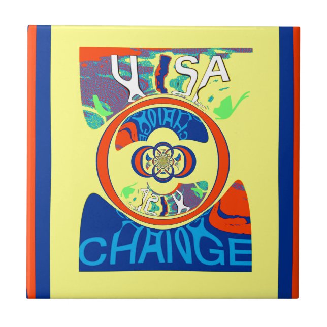Colourful USA Change: A Festive Design Tile (Front)