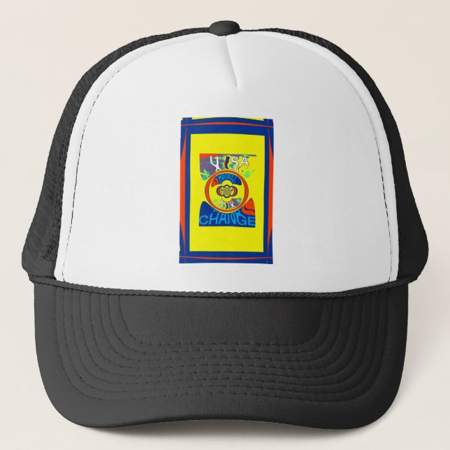 Colourful USA Change: A Festive Design Trucker Hat (Front)