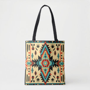 Colourful Ute Indian tribal pattern Tote Bag