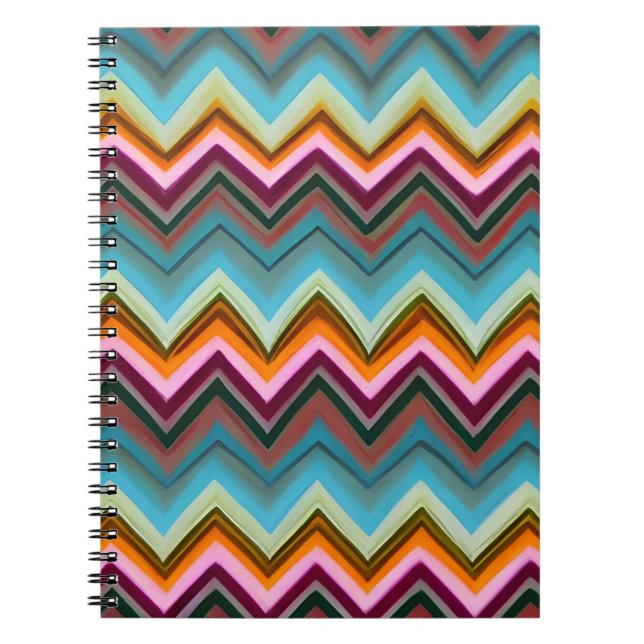 Colourful V Shape Pattern  Notebook (Front)