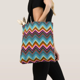 Colourful V Shape Pattern Tote Bag