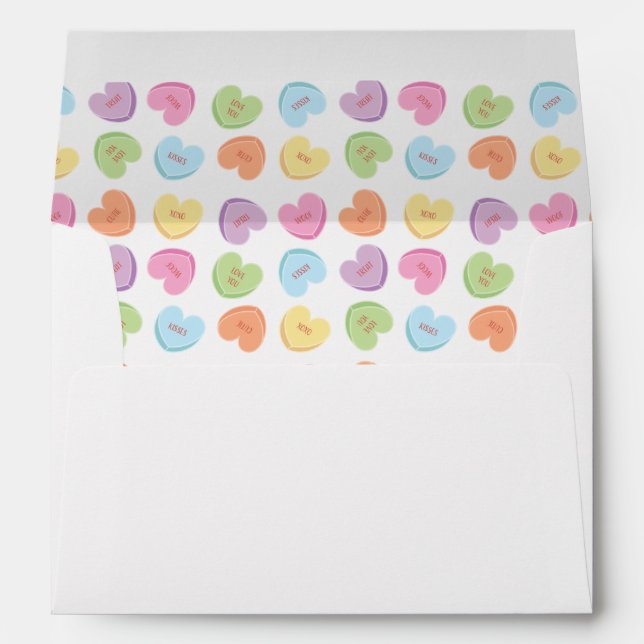 Colourful Valentine Candy Hearts  Envelope (Back (Bottom))
