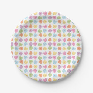 Colourful Valentine Candy Hearts  Placemat Holiday Paper Plate