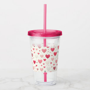 Colourful Valentine's day heart Acrylic Tumbler