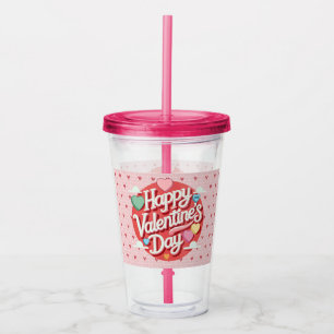 Colourful Valentine's day heart  Acrylic Tumbler