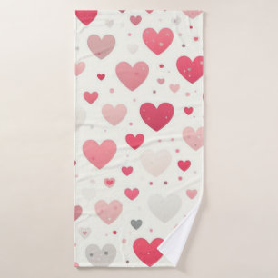Colourful Valentine's day heart Bath Towel