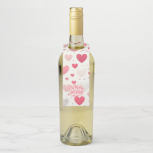 Colourful Valentine's day heart Bottle Tag