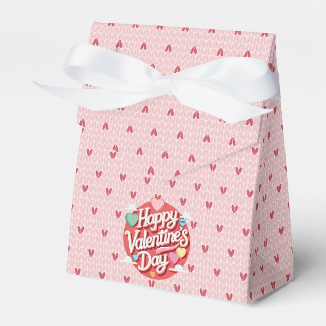 Colourful Valentine's day heart  Favour Box (Front Side)
