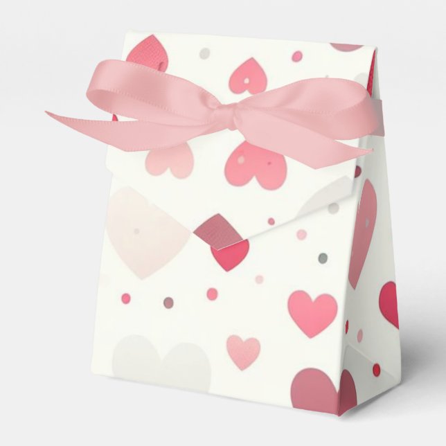 Colourful Valentine's day heart Favour Box (Front Side)