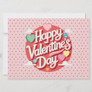 Colourful Valentine's day heart Holiday Card