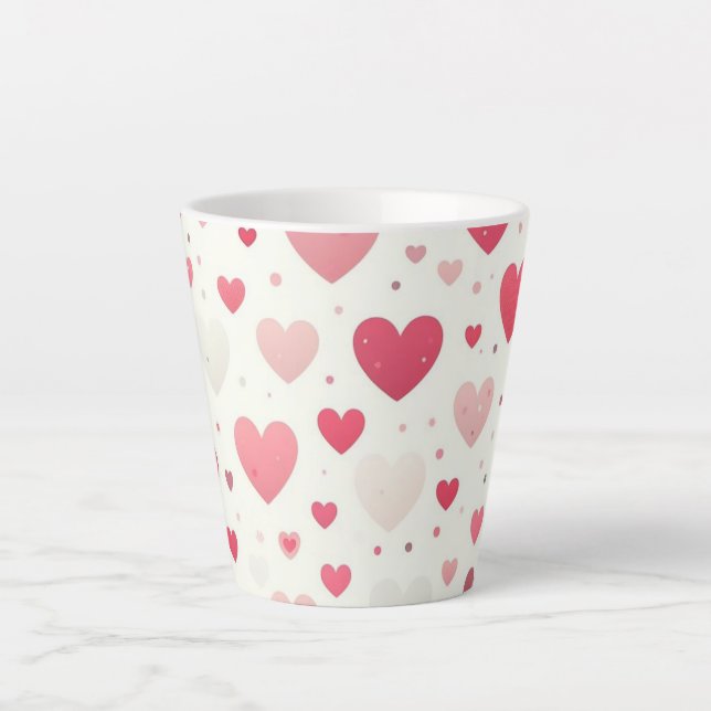 Colourful Valentine's day heart Latte Mug (Front)