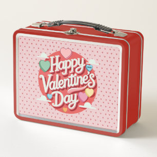 Colourful Valentine's day heart Metal Lunch Box