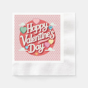 Colourful Valentine's day heart Napkin