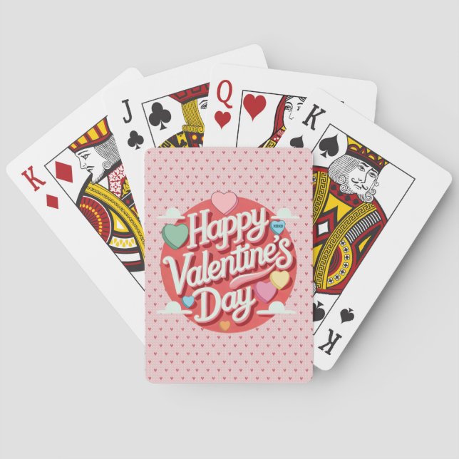 Colourful Valentine's day heart  Playing Cards (Back)
