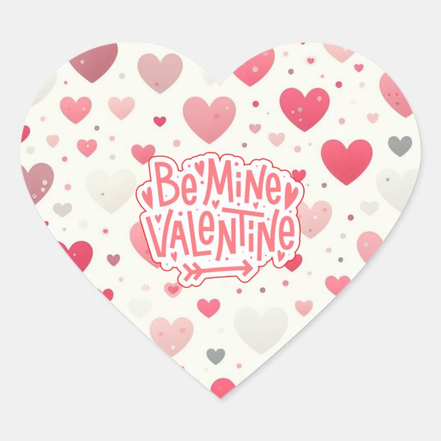 Colourful Valentine's day heart Sticker (Front)