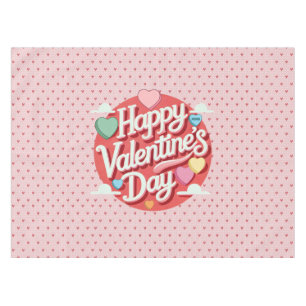 Colourful Valentine's day heart Tablecloth