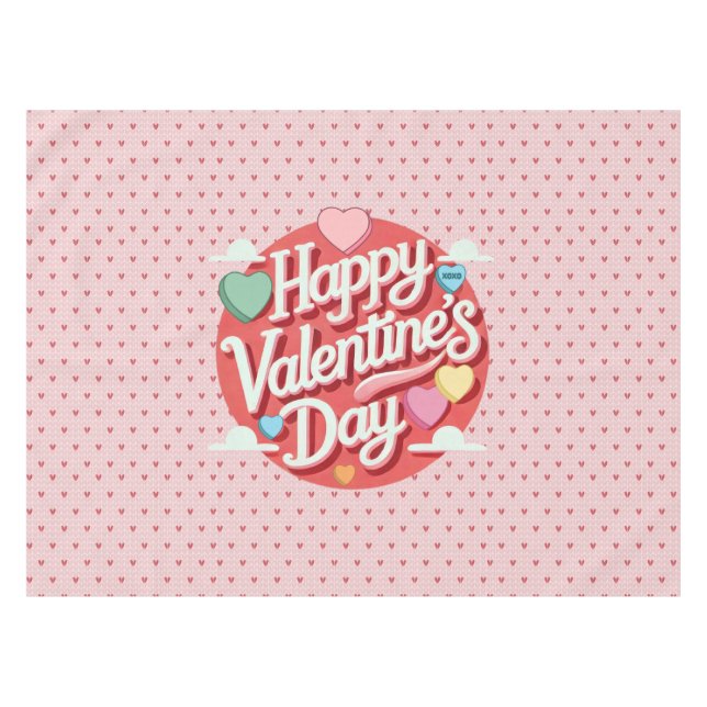 Colourful Valentine's day heart  Tablecloth (Front (Horizontal))