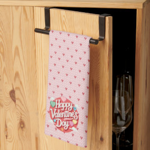 Colourful Valentine's day heart Tea Towel