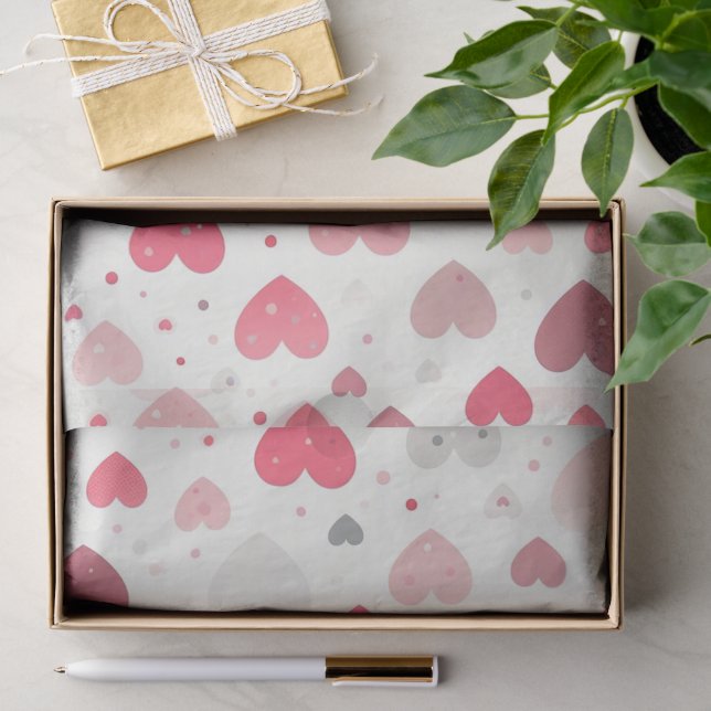 Colourful Valentine's day heart Tissue Paper (Gift)