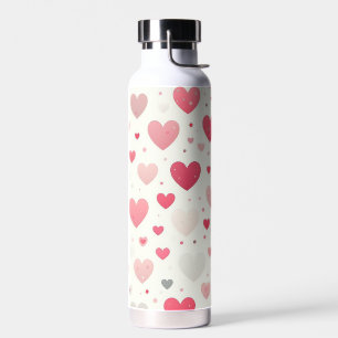Colourful Valentine's day heart Water Bottle