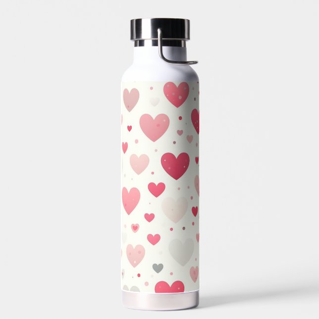 Colourful Valentine's day heart Water Bottle (Left)