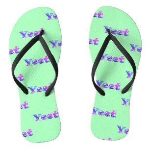 Colourful Vaporwave Yeet Text Yeeted Viral Phrase Thongs