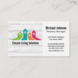 Colourful Variation of Houses Business Card