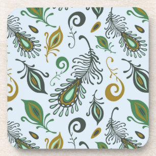 Colourful Various Feathers Coaster
